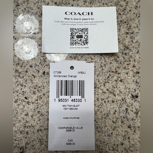 Coach Mini Town Crossbody Bucket Bag. Candied Orange. - Picture 7 of 12